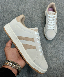 VENICE Suede Leather Casual Sneakers For Men - Off White-EFS-51