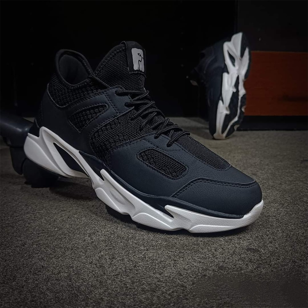 Finelook Mesh Sneakers For Men - Black-EFS-38